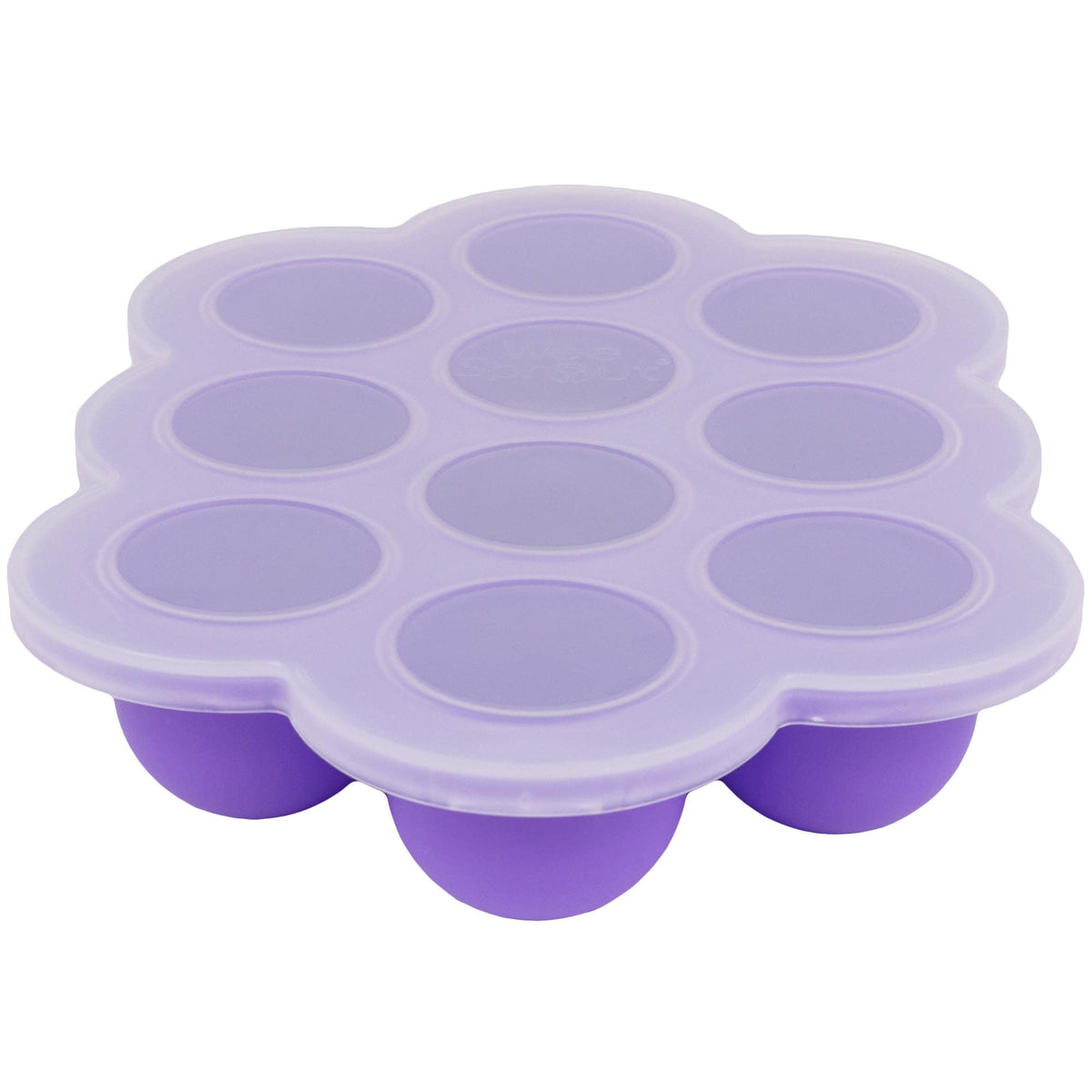 WeeSprout Silicone Freezer Tray with Clip on Lid Perfect Food Storage Container for Homemade Baby Food, Vegetable, Fruit Purees, and Breast Milk (Bright Blue, Six 3 Ounce Sections)