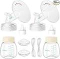 Breast Pump Parts Compatible with Spectra S1/S2/9 Plus, Not Original Accessories, Full Set Replacements Include 14mm Flanges, Valves, Backflow Protectors (Duckbills Included), Tubings and Bottles