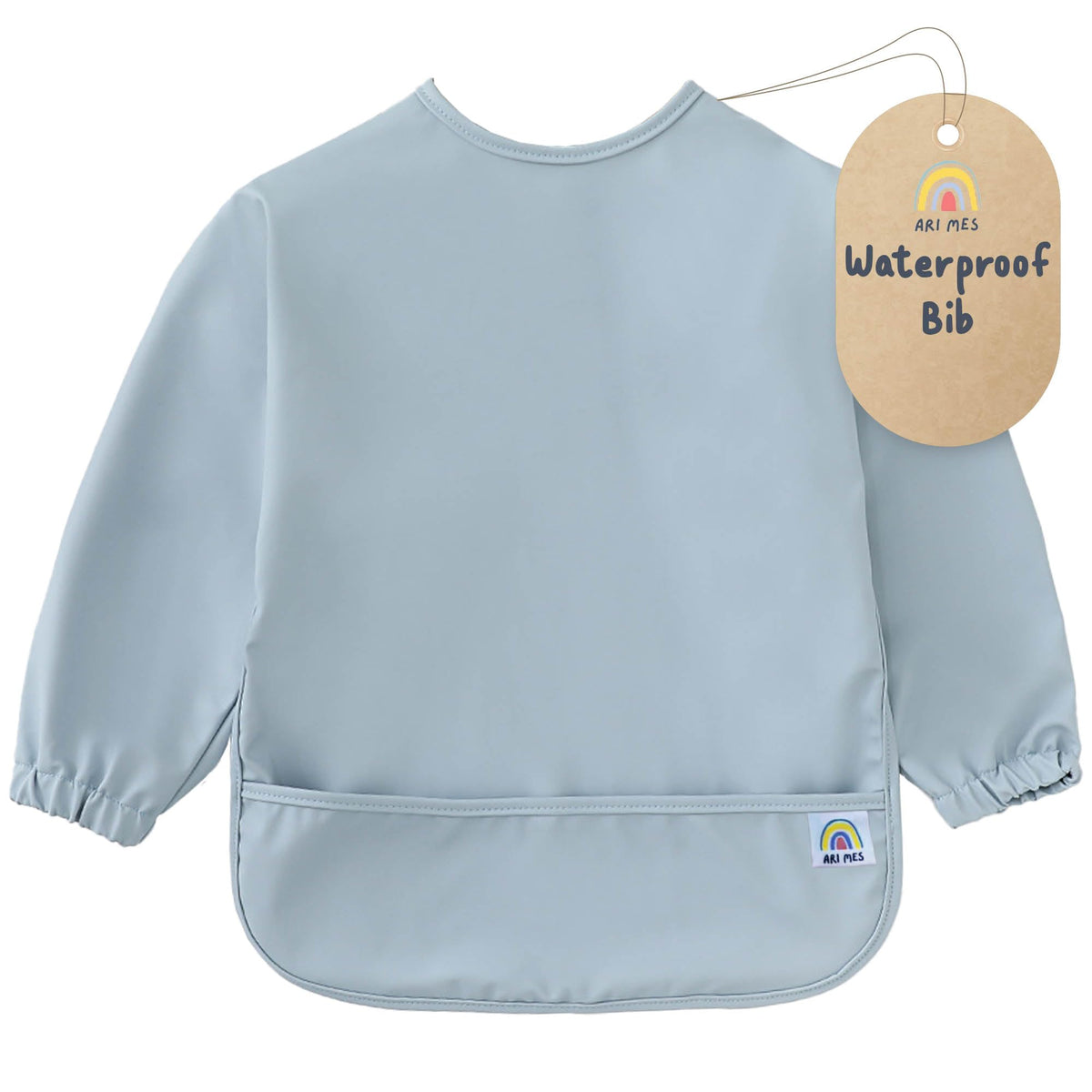 ARI MES Baby Bibs With Sleeves Waterproof Toddler Smock Bib Feeding