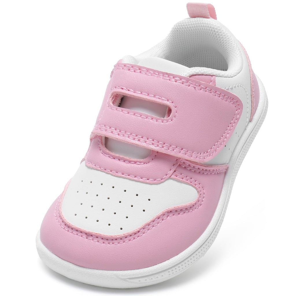 STQ KIDS Toddler Wide Toe Box Shoes First Walk Sneakers Pink Size 5