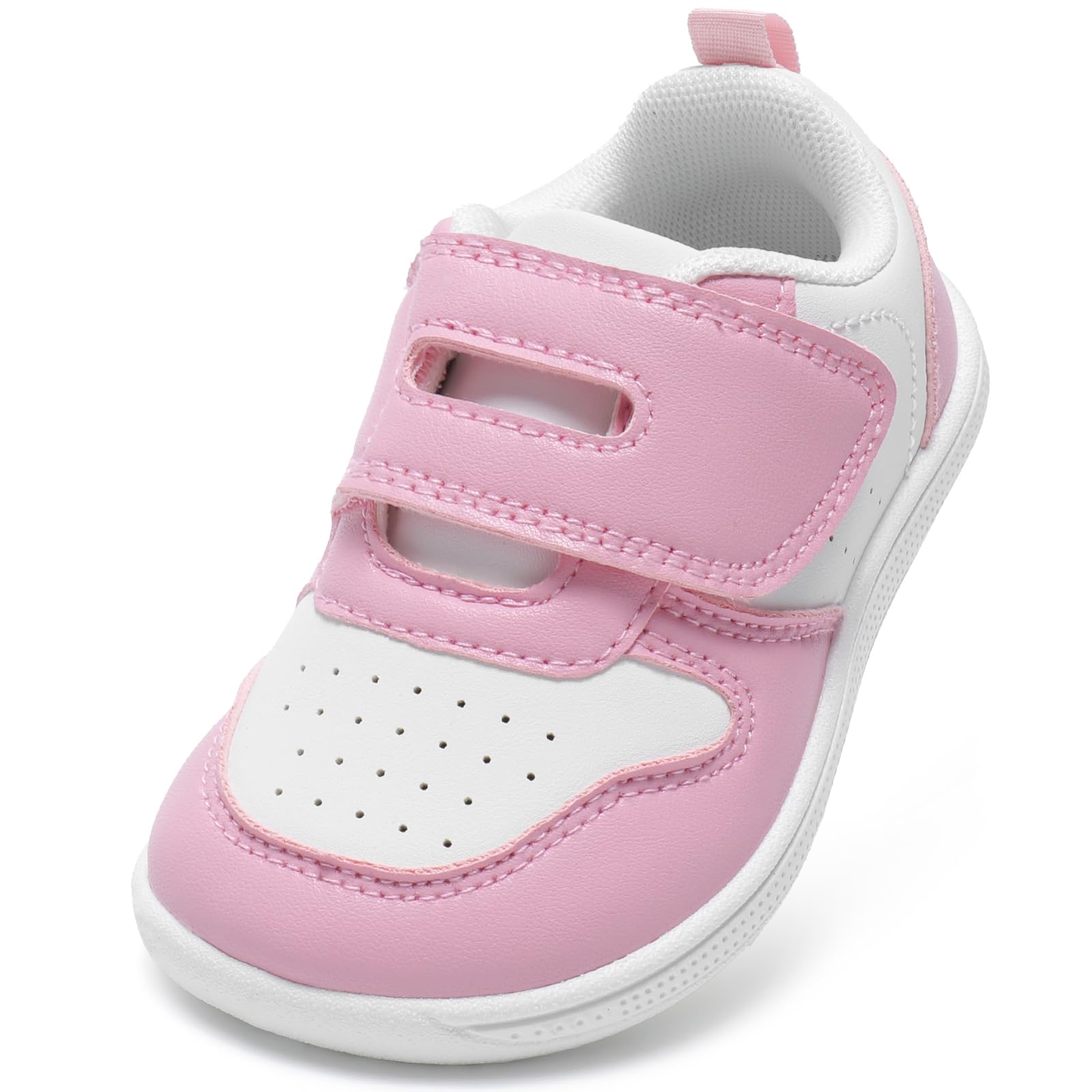 STQ KIDS Toddler Wide Toe Box Shoes First Walk Sneakers Pink Size 5
