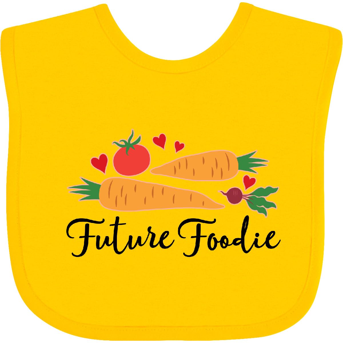 inktastic Future Foodie Cute Vegetable Baby Bib Heather and Black 2b13e