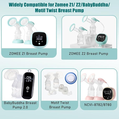 4pcs Duckbill Valves and 2pcs Silicone Diaphragm Compatible with Zomee Z1/Z2/BabyBuddha/NCVI 8782/8780/Motif Twist Breast Pump Replacement Pump Accessories