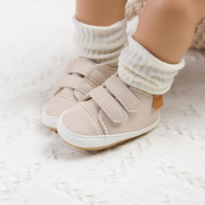 Clowora Baby Boys Girls Shoes Non-Slip Rubber Sole Sneakers Infant First Walking Toddler Crib Shoes Newborn Loafers Flats.