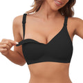 As Fairy Wireless Nursing Bra Jelly Support Maternity Bra Black XL