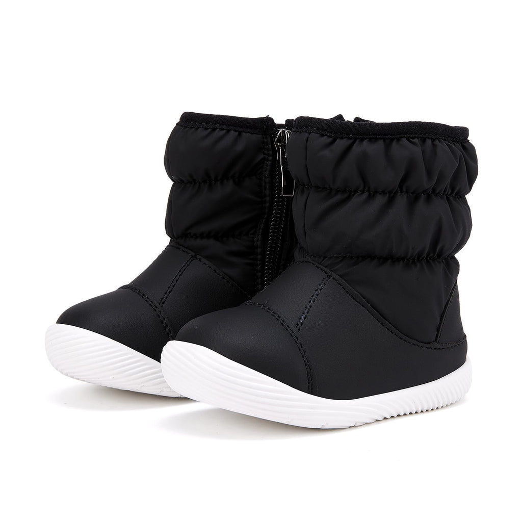 BMCiTYBM Baby Boy Girl Snow Boots Waterproof Infant Winter Warm Booties Nonslip Lightweight Outdoor Shoes for Cold Weather 6 9 12 18 24 Months Black Size 12-18 Months Toddler