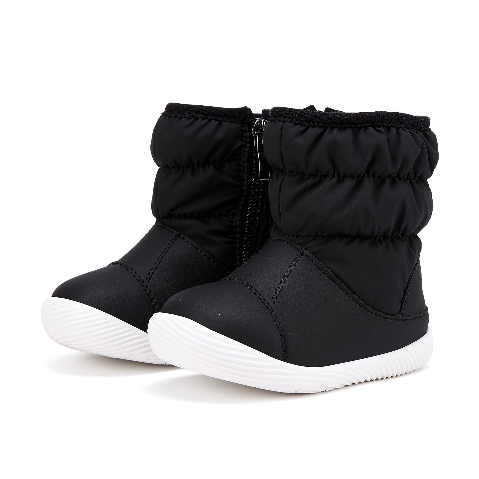 BMCiTYBM Baby Boy Girl Snow Boots Waterproof Infant Winter Warm Booties Nonslip Lightweight Outdoor Shoes for Cold Weather 6 9 12 18 24 Months Black Size 12-18 Months Toddler