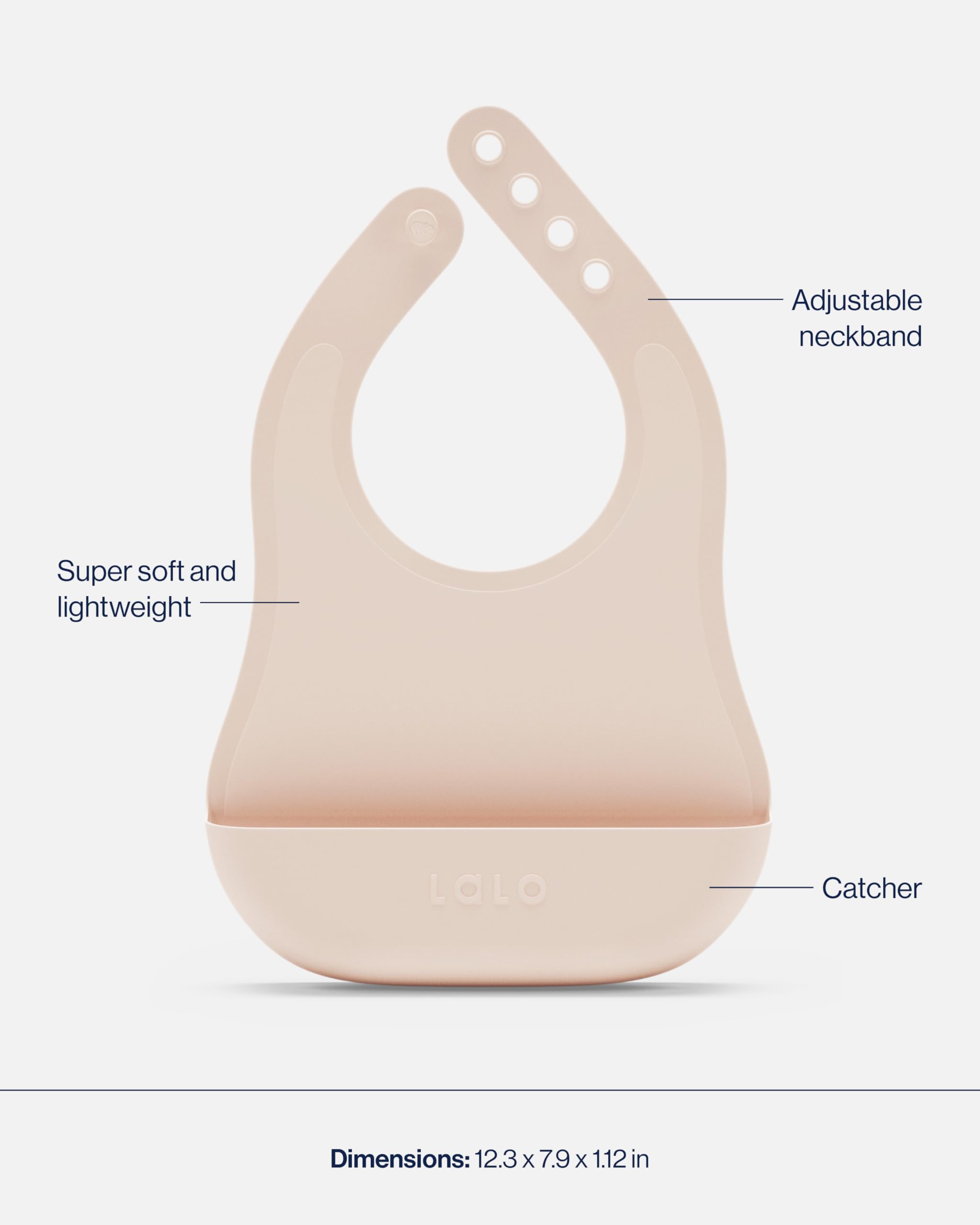 Lalo First Bites Silicone Baby Feeding Set - Baby Led Weaning Supplies - Non-Toxic Silicone - Includes 1 Bib, 2 Spoons, Training Cup, Suction Plate and Bowl - 6 Pieces - Grapefruit