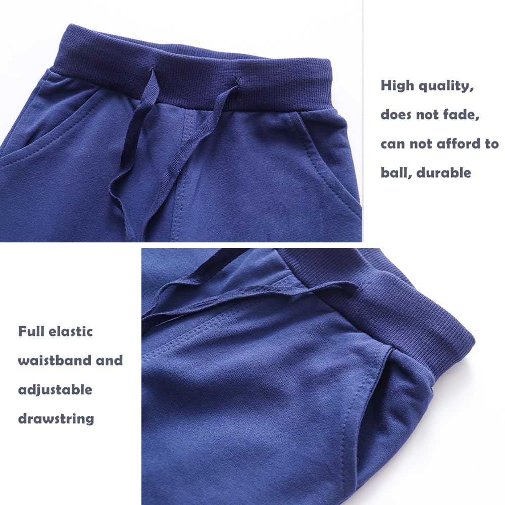 Boys Pants, Toddler 3 Pack Drawstring Elastic Sweatpants Active Joggers,3T
