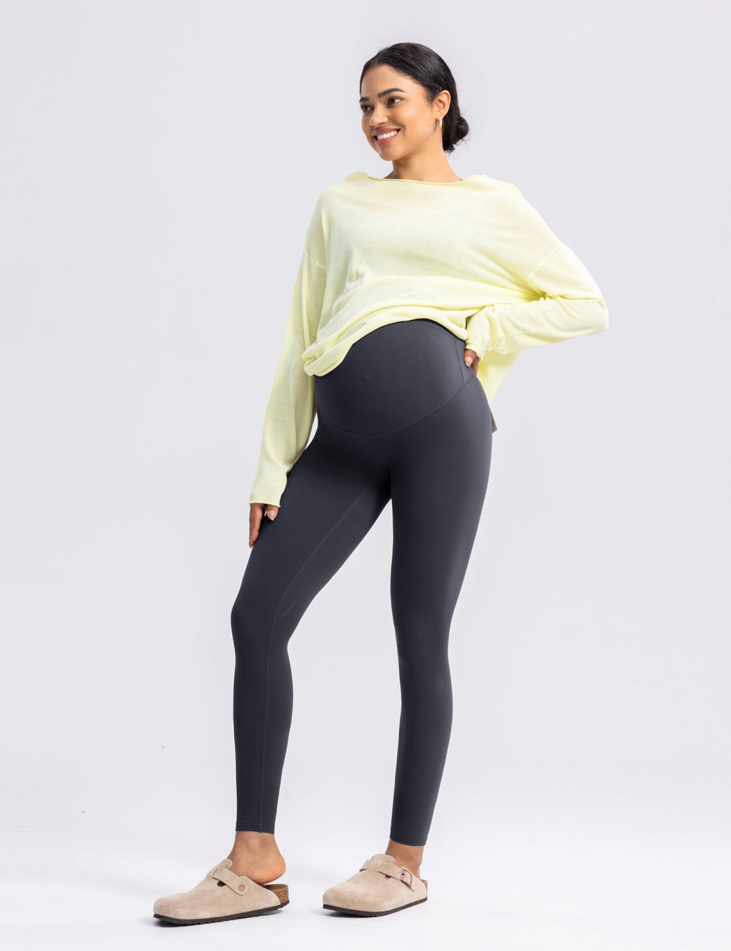 POSHDIVAH Creamluxe Maternity Leggings 28" Grey X-Small