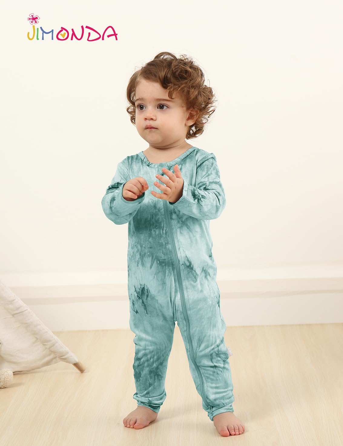 Jimonda Baby Girl Boys Bamboo Rayon Pajamas,Footless Pjs(Green,18-24 M)