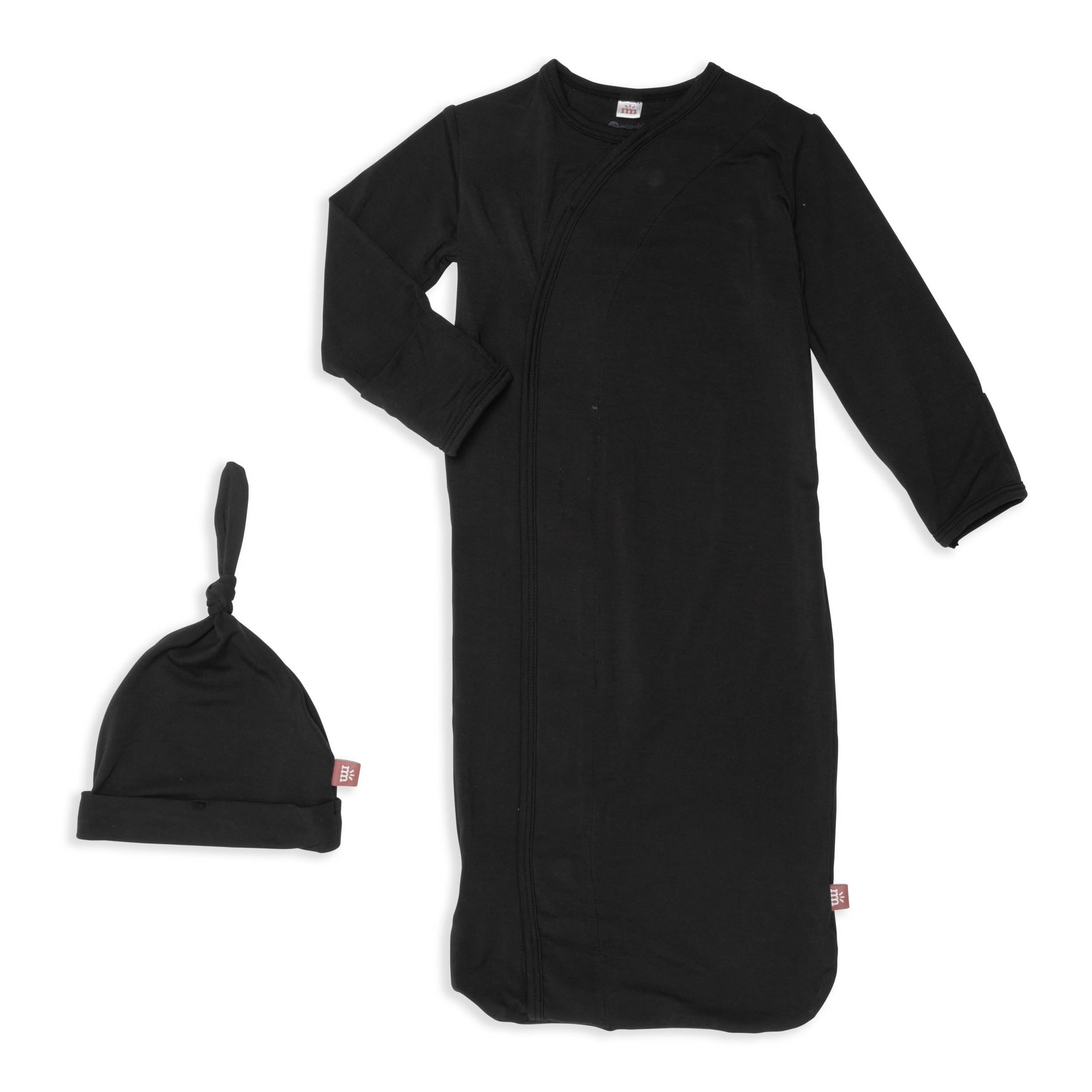Magnetic Me Modal Newborn Sleeper Gown & Hat Set | Silky Soft Modal Fabric Sleep Sack | Onyx | 0-3 Months