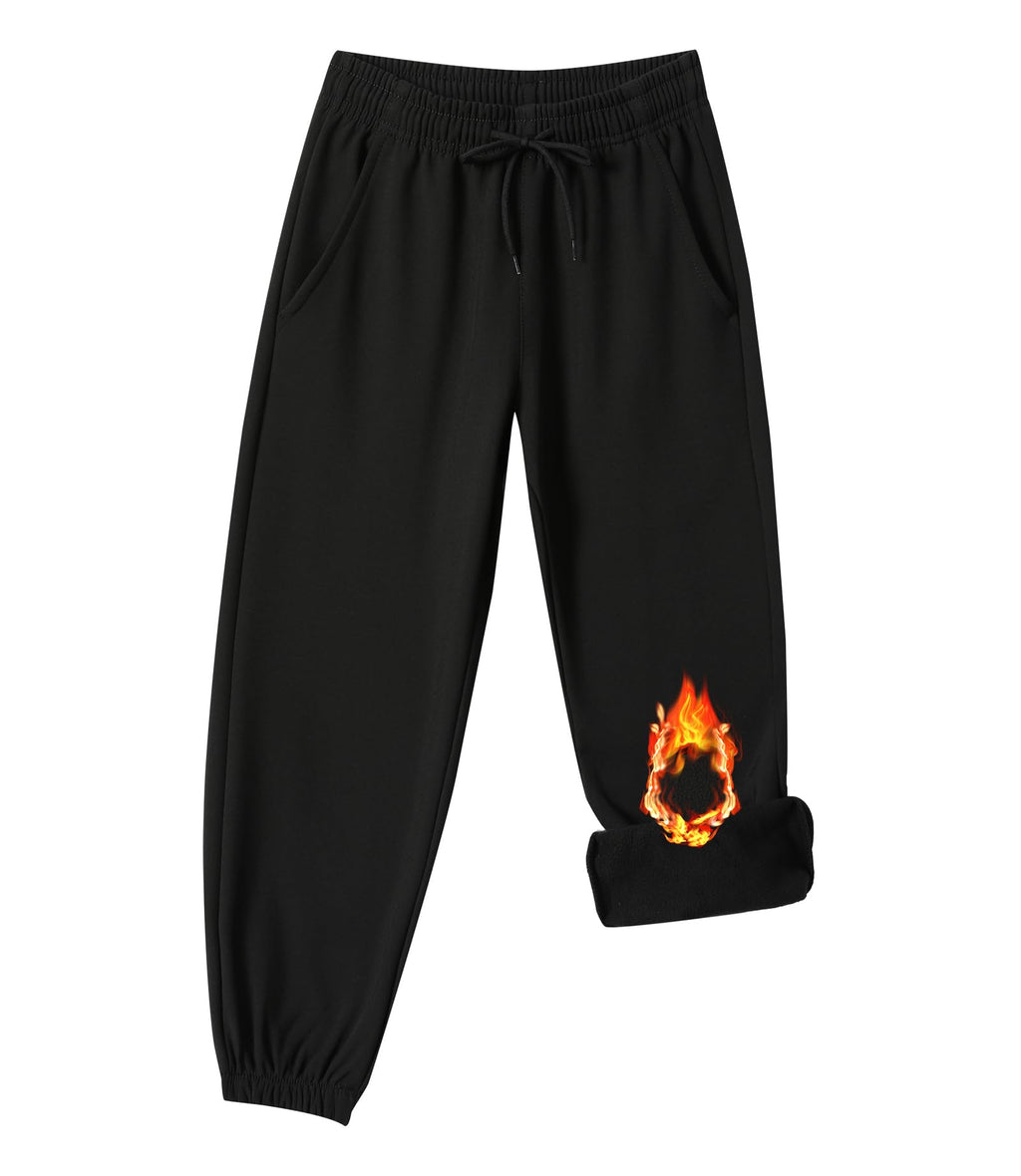 XiaoLongRen Toddler Fleece Lined Warm Joggers for Baby Boys Girls Water Resistant Thermal Winter Sweatpants Kids Hiking Pants(ToddlerSnowPants317-Black3T)