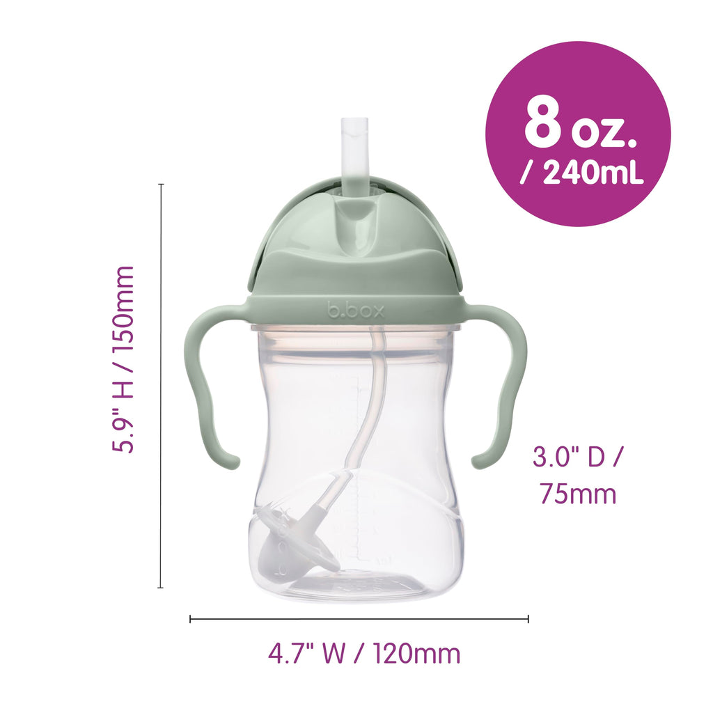 b.box Sippy Cup with Weighted Straw, Toddler Straw Cup, Spill Proof, 8oz