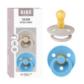BIBS Pacifiers Colour Collection | Natural Rubber Baby Pacifier | Set of 2 BPA-Free Soothers | Made in Denmark | 18+ Months (Pack of 2) | Sage Night/Cloud Night