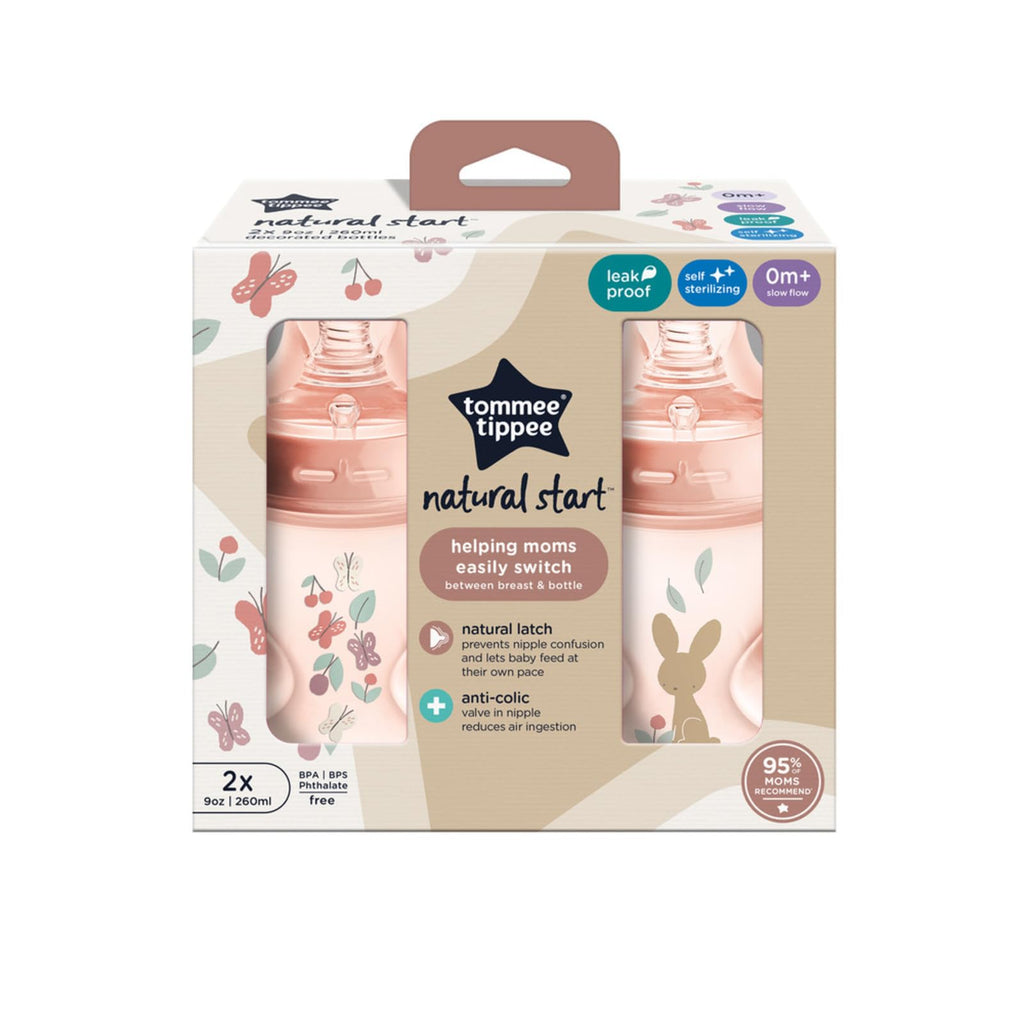 Tommee Tippee Natural Start Baby Bottles, Anti-Colic, 0m+, 9oz