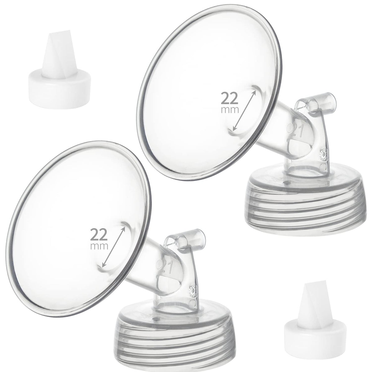 Belmikal 22mm Flange&Duckbill Valve Compatible with Spectra S2 S1 9 Plus Ameda MYA Motif Luna Cimilre Breastpumps Replacement Spectra Pump Parts/Accessories Flange/Shields.