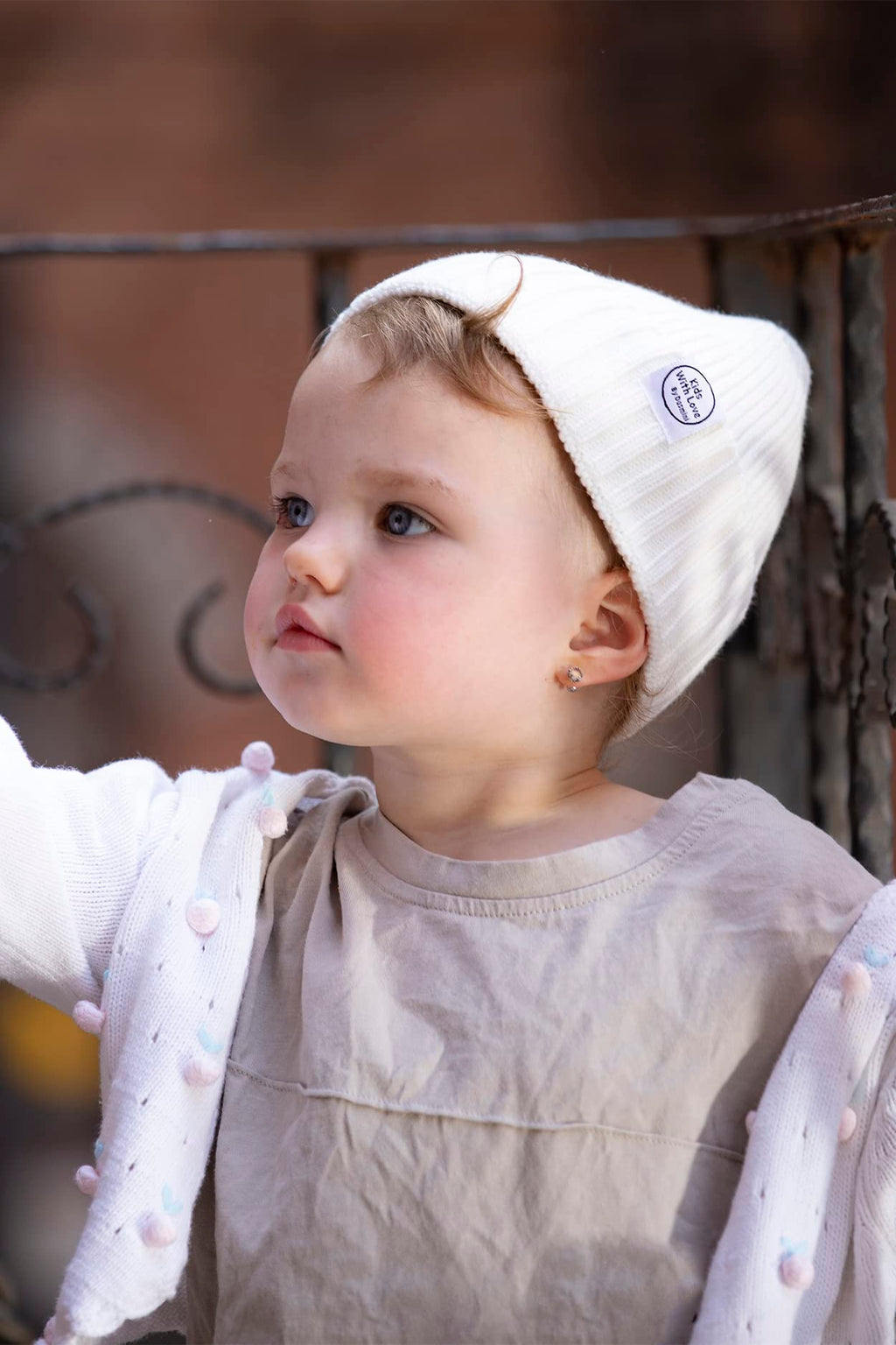 DASMINI Baby Beanie Toddler Winter Hat Infant Babies Newborn Kids Beanies Knit Hats Girl Boy (Ivory, 0-6mth)
