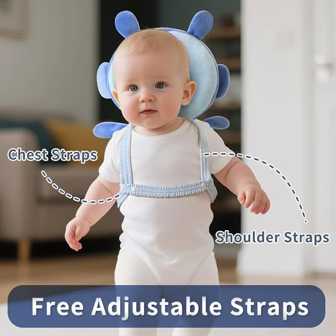 GINMOON Baby Head Protector Backpack,Lightweight and Breathable, Baby Walking Harness,Crawling Baby Essentials(Spaceman)