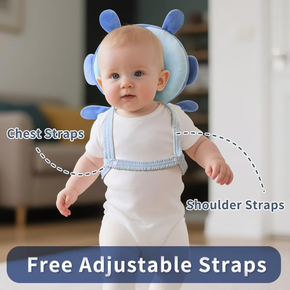 GINMOON Baby Head Protector Backpack,Lightweight and Breathable, Baby Walking Harness,Crawling Baby Essentials (Bunny)