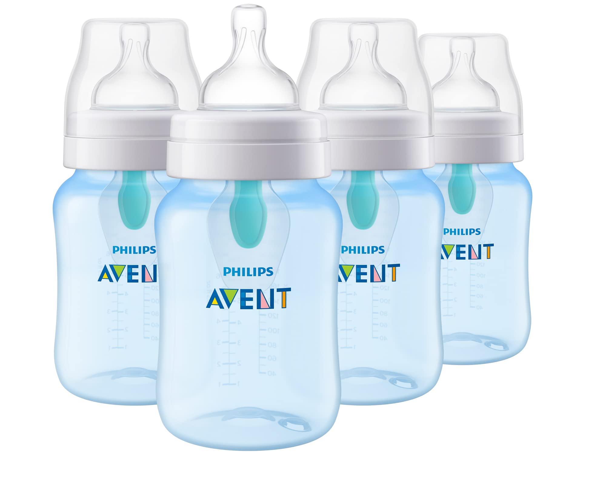 Philips Avent Anti-Colic Baby Bottle with AirFree Vent, Medium Flow, 9 oz