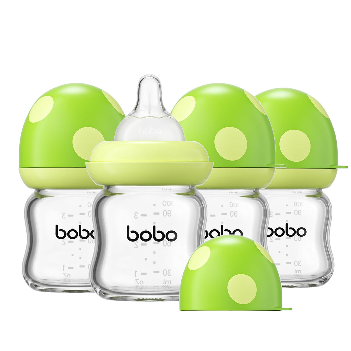 YOHKOH Natural Glass Baby Bottles, 8.8oz Red-A 4‑Pack