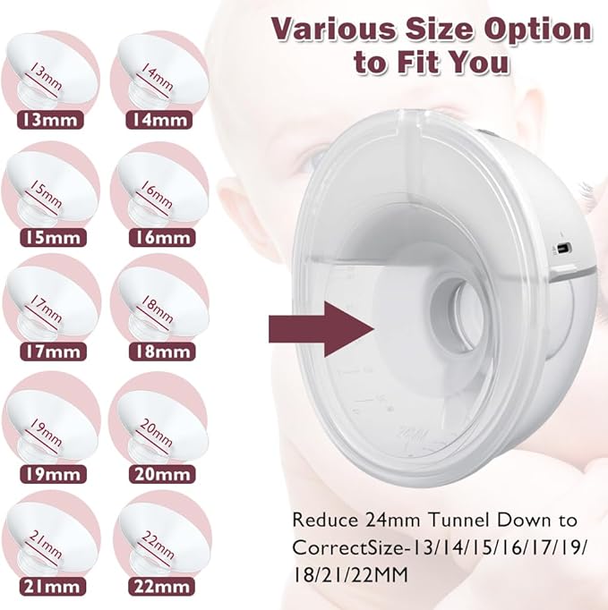 Flange Insert 15mm 6pcs Compatible with Momcozy M5/M9/M6/S12 Pro/V1 Pro/V2 Pro,for Spectra/Medela/MomMed/eufy/Lansinoh/Elvie Breast Pump, Fit for 24mm Flange/Shield of Most Pumps, Breastfeeding Parts