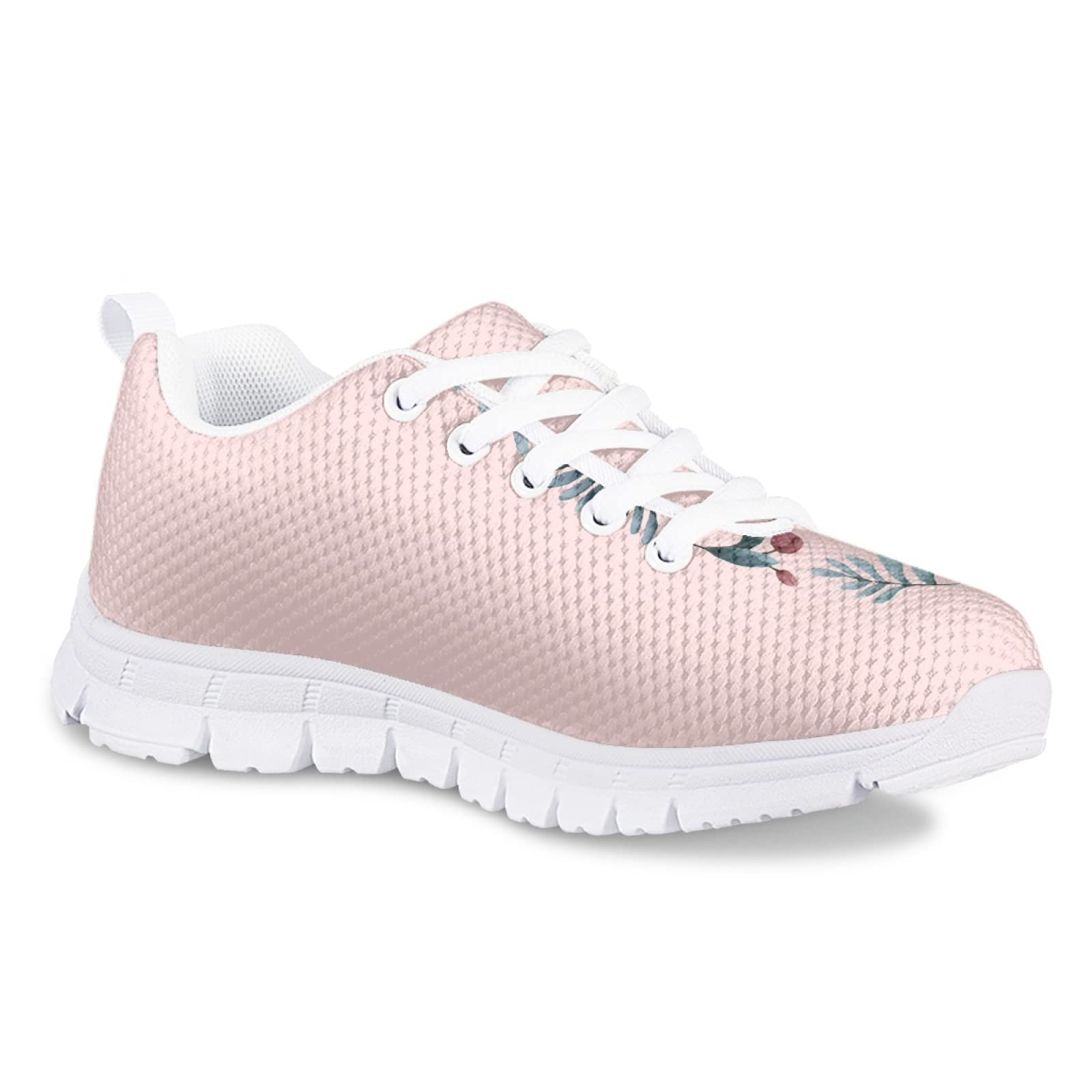 MARSVOVO Kids Slip On Sneakers Non Slip Lace-up Lightweight Breathable Athletic Flexible Pre Walking Shoes for Boy Girl TComfortable Play Learning to Work Shoes Leaves Rabbit Design Size 2 US