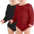 Jimonda Baby Rompers | Soft Summer Long-Sleeve Bodysuit for Newborns 0-24M | Breathable Infant Onesie with Snap ButtonsRed&Black