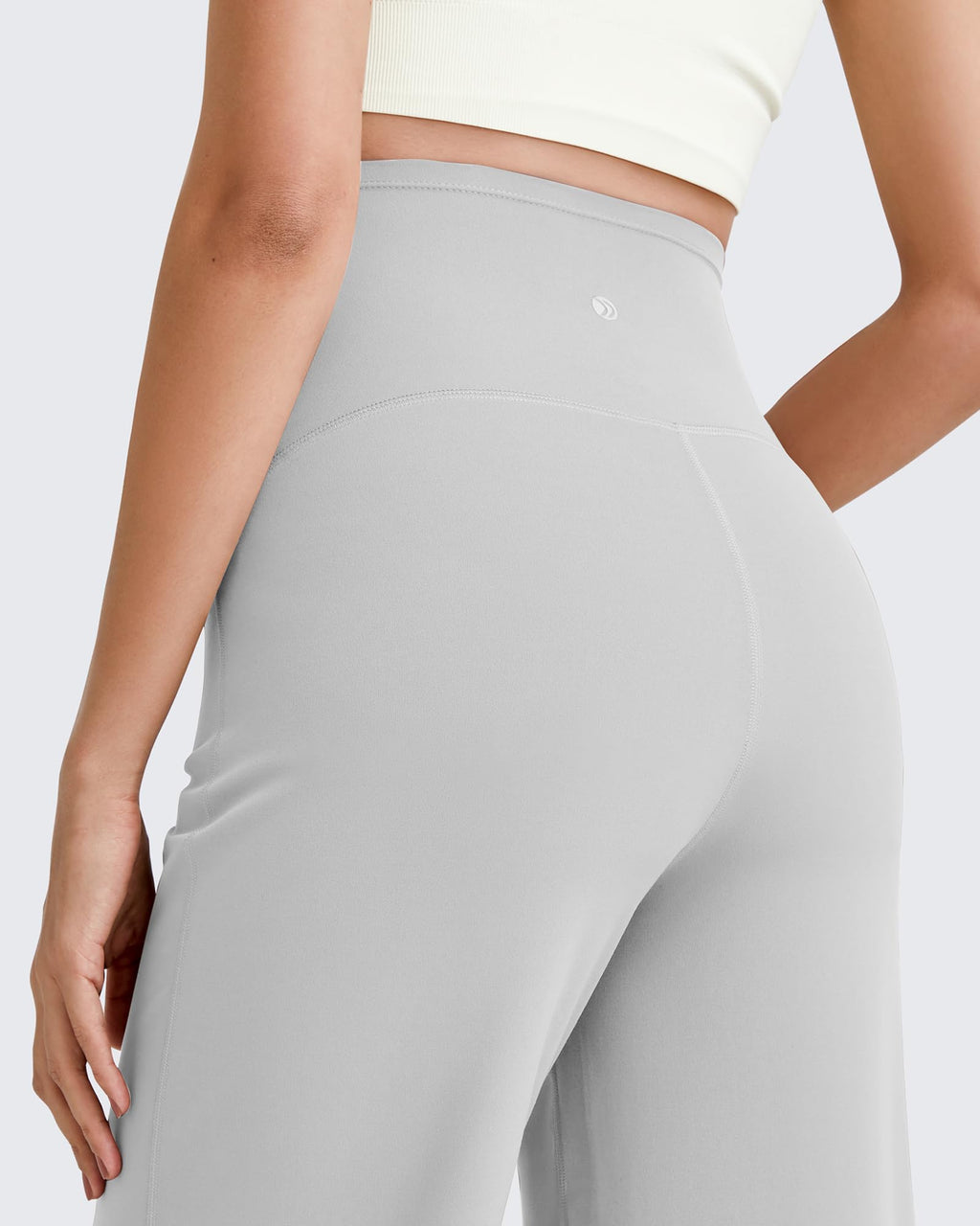 G4Free Maternity Dress Pants Casual for Yoga,Light Gray,L,Petite