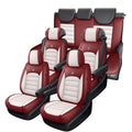JOJ Car Seat Cover for Toyota Highlander Seat Covers for Cars 2005-2026,Leather Waterproof Car Seat Covers Full Set,All Weather Tech Car Seat Protector,7 Seats Cream Red