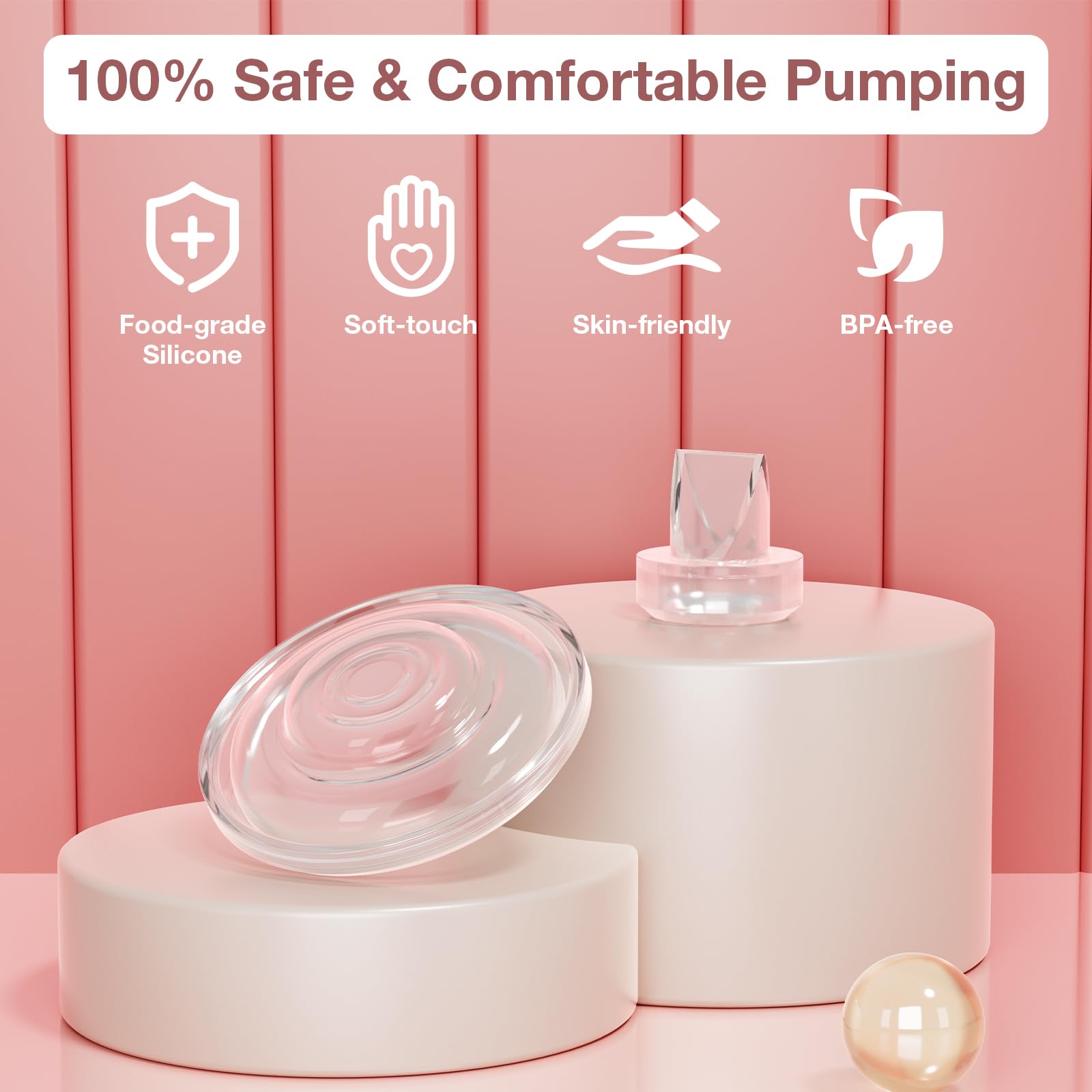 14Pack Breast Pump Parts Compatible with momcozy S9 Pro/S12 Pro/S9/S12 Wearable Breastpump, 10Pack Duckbill Valve & 4Pack Silicone Diaphragm Breast Pump Replacement Parts Breastfeeding Essentials Kit