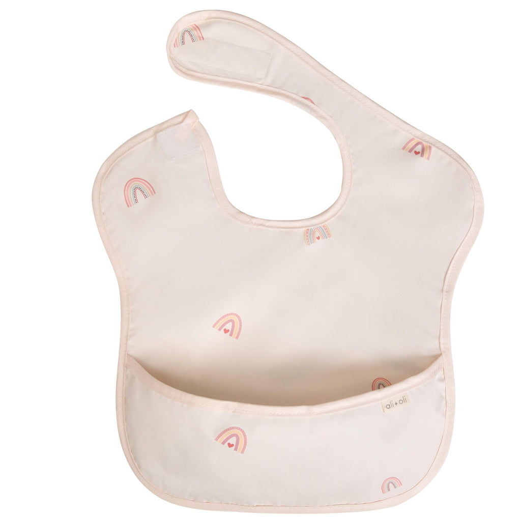 Ali+Oli Smock Bib for Baby (3-pc) Sleeveless Set (Girls) BPA-Free Oeko-Tex Certified, Mess Proof Baby Bib for Eating, Waterproof Baby Smock, Machine Washable, Toddlers Ages 6m+