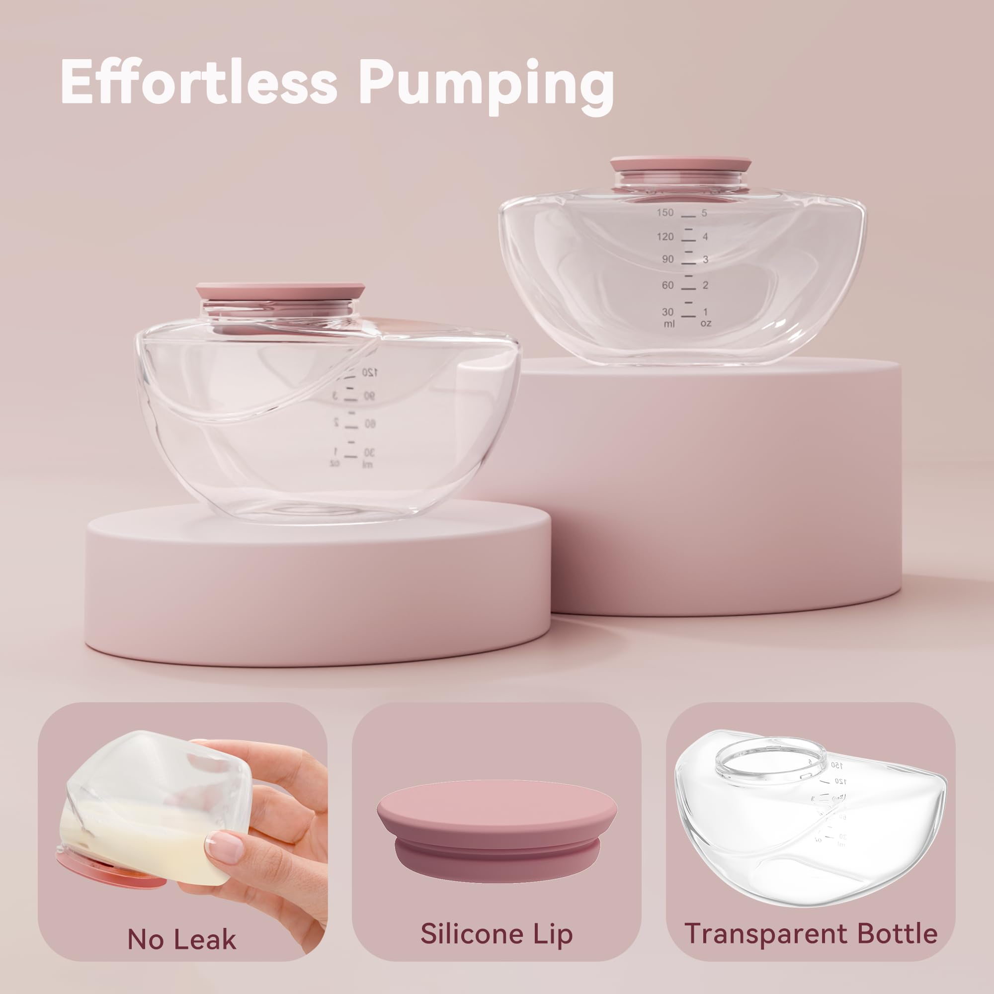 TOVVILD 2 Pack Breastmilk Pump Storage Bottles Compatible with Momcozy Upgraded M9, Breast Milk Container, Breastfeeding Essentials, Not Original Mom Cozy Parts