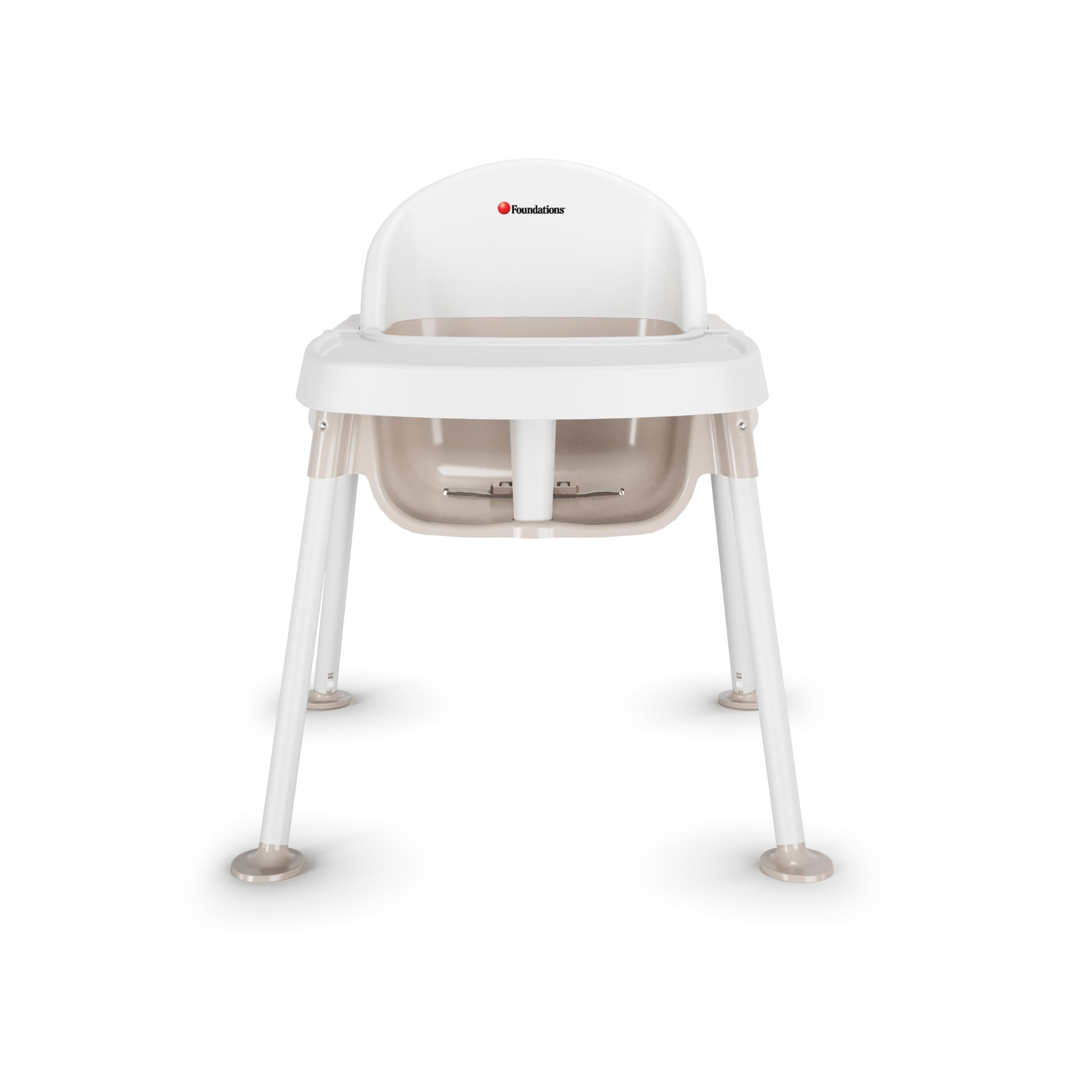 Foundations Secure Sitter 11" Feeding Chair Highchair, White/Tan