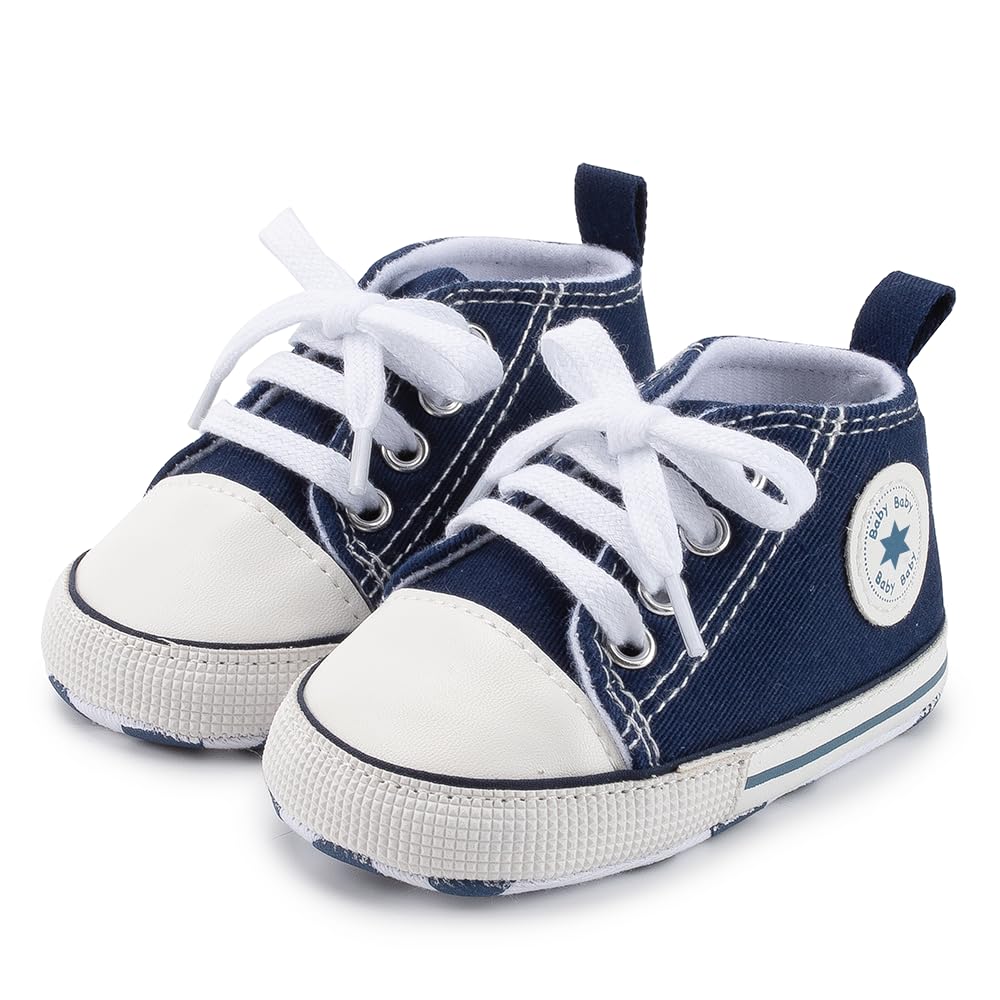 Meckior Save Beautiful Baby Girls Boys Canvas Sneakers Soft Sole High-Top Ankle Infant First Walkers Shoes