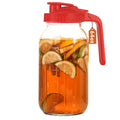 Mihlapi Glass Pitcher with Lid, 64 OZ Mason Jar Pitcher Double Leak Proof, 2 Quart Breast Milk Storage Containers for Fridge, Wide Mouth Glass Jar for Sun Tea, Juice, Cold Brew Coffee