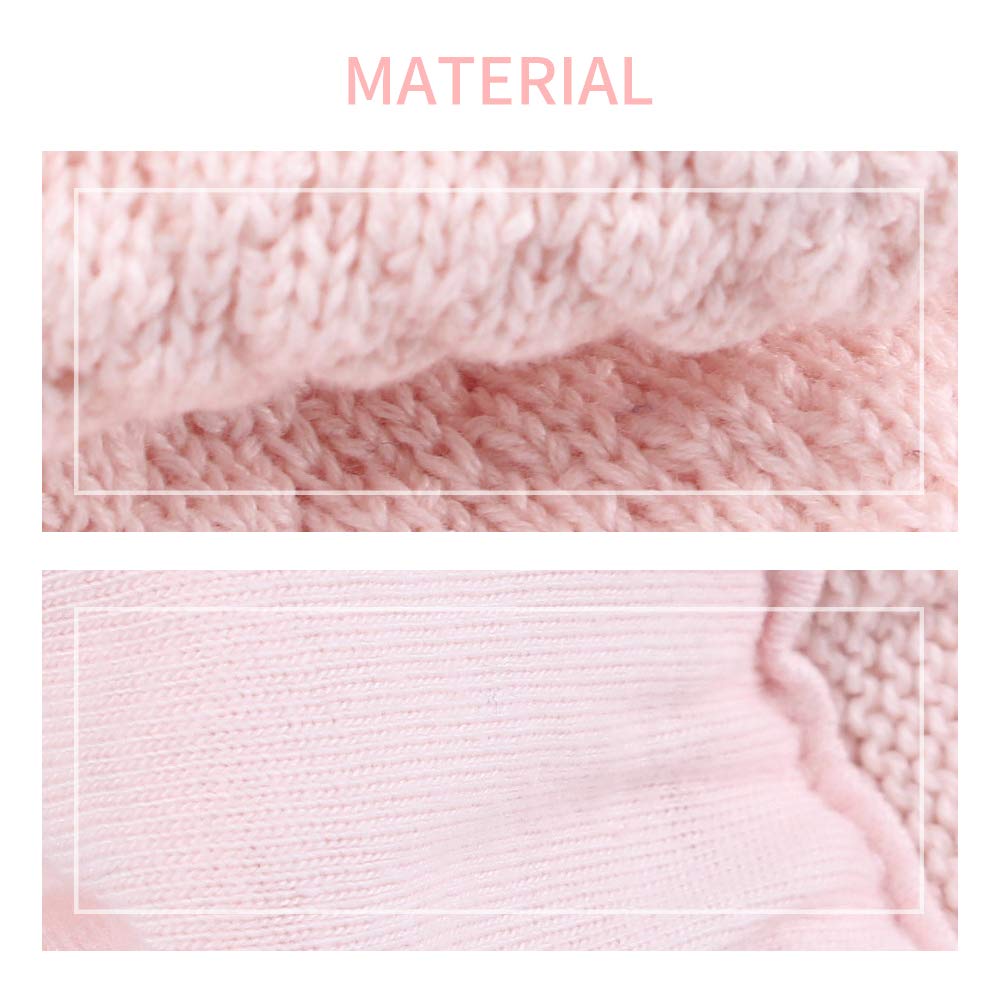 BAVST Baby Beanie Hat for Winter with Earfalp Cute Bear Kids Toddler Girls Boys Warm Knit Cap 0-2Years(Pink, M)