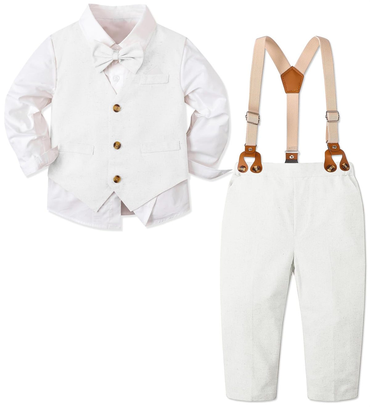SANGTREE Boys Cotton Linen Formal Suit Yellow Lemon 2-3T=Tag 110