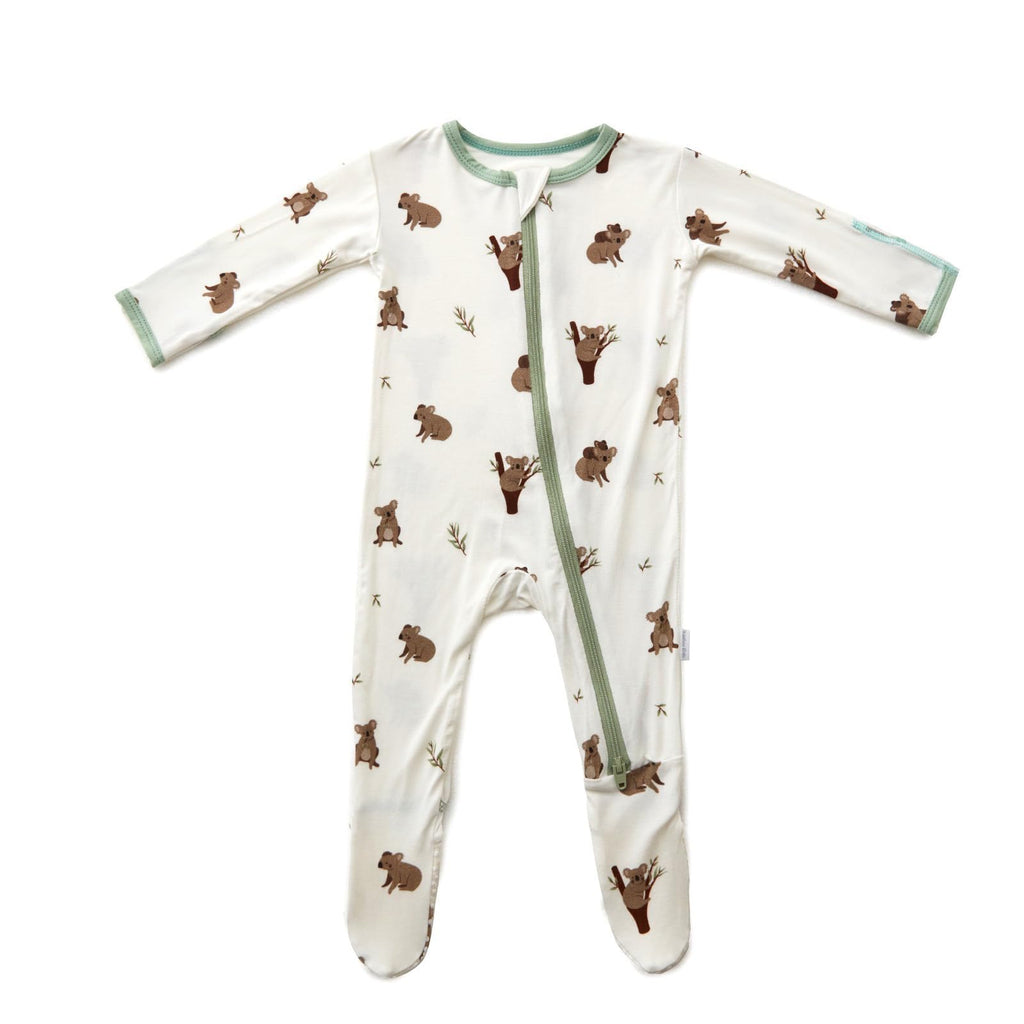 Bamboo Little Soft Baby Footie Pajamas, Koala, 6-9 Months