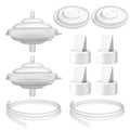 TOVVILD Accessories for Spectra S1 S2 and Motif Luna, Pump Replacement Parts Backflow Protectors Membrane Duckbill Valve Tube Not Original Spectra Parts.
