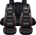 Car Seat Covers for Chevy trax 2015-2025 | 5-Seats Seat Covers, Waterproof Seat Protectors, Automotive Seat Covers (Full Set with Pillow,Black&Red Line)