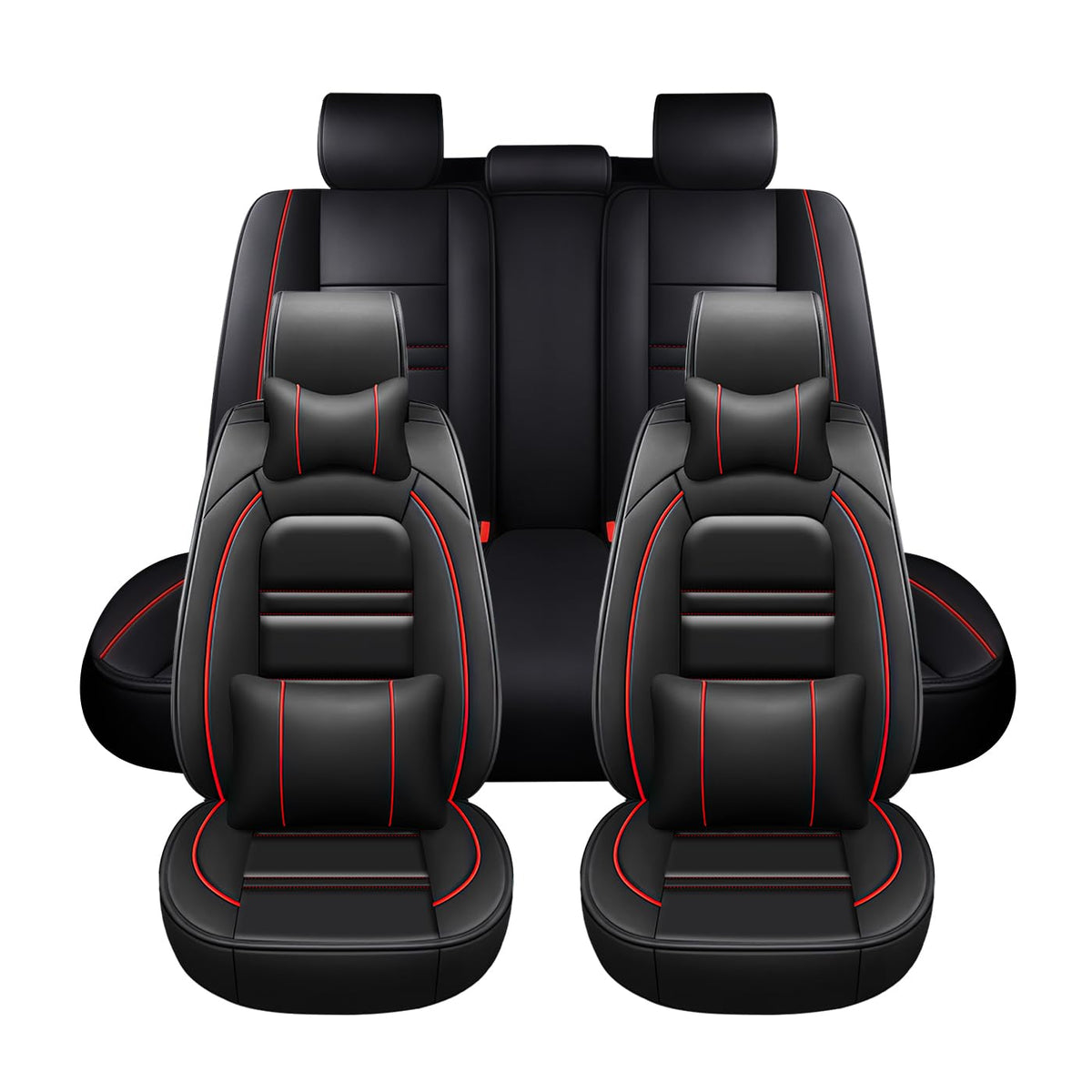 PACKMACH Car Seat Covers for Chevy Silverado 1500 2007-2025 | 5-Seats Seat Covers, Waterproof Seat Protectors, Automotive Seat Covers (Full Set with Pillow,Beige)