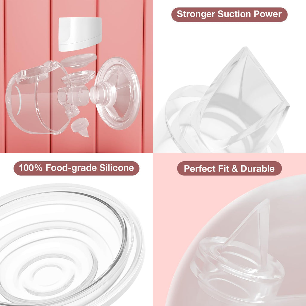 6PCS Breast Pump Replacement Parts Compatible with S9 Pro / S12 Pro / S9 / S12 Wearable Breastpump, momcozy Electric Breast Pumps Replacement Accessories, Breastfeeding Essentials Kit for New Moms