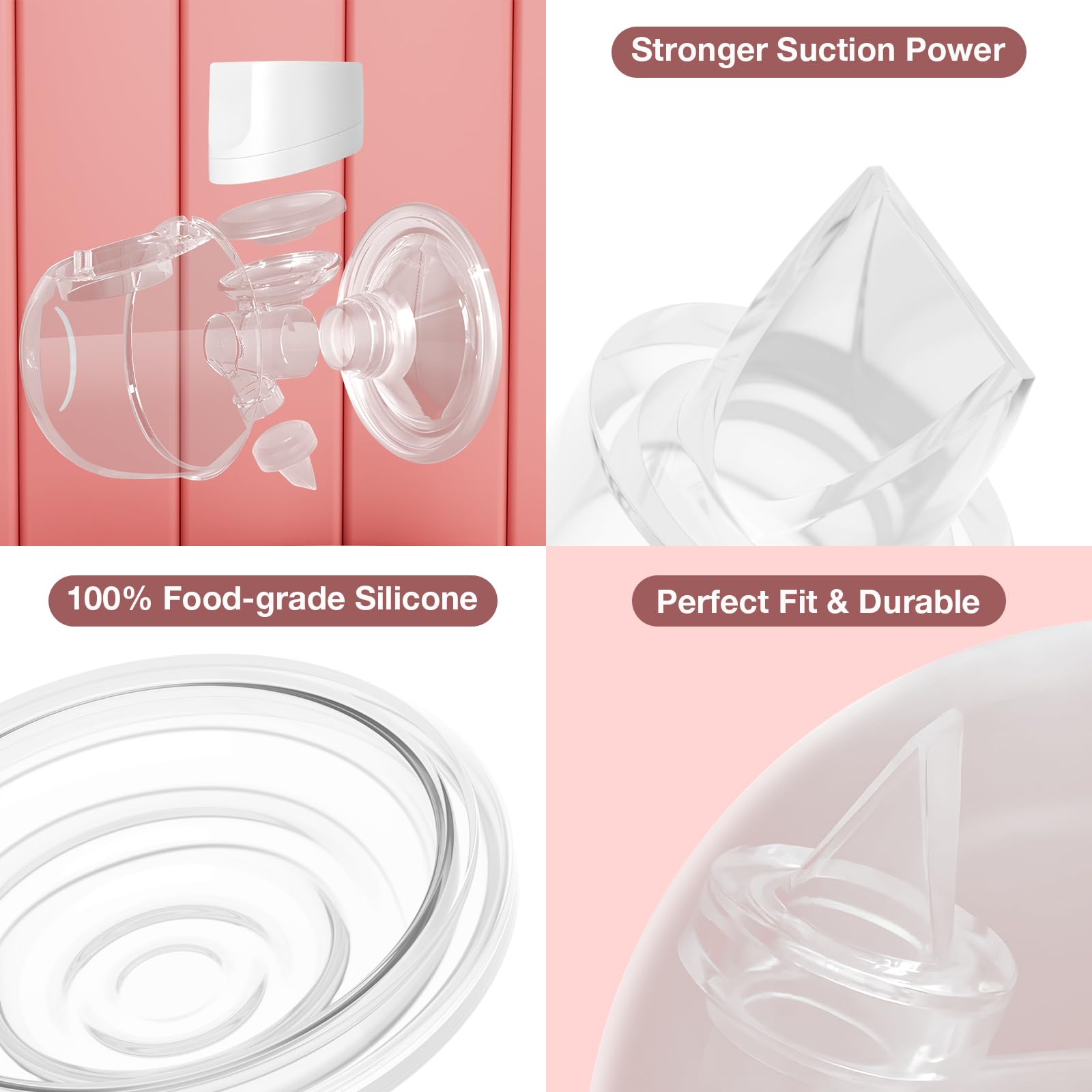 6PCS Breast Pump Replacement Parts Compatible with S9 Pro / S12 Pro / S9 / S12 Wearable Breastpump, momcozy Electric Breast Pumps Replacement Accessories, Breastfeeding Essentials Kit for New Moms