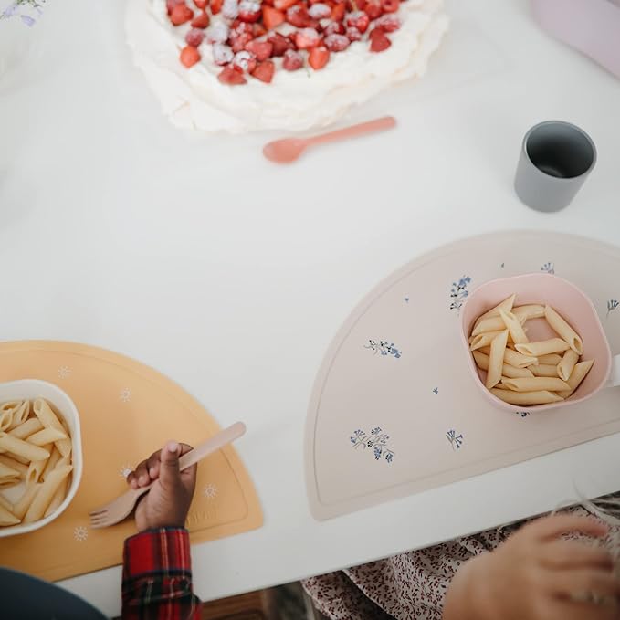 mushie Silicone Placemat for Kids | BPA-Free Non-Slip Design (Sun Orange)