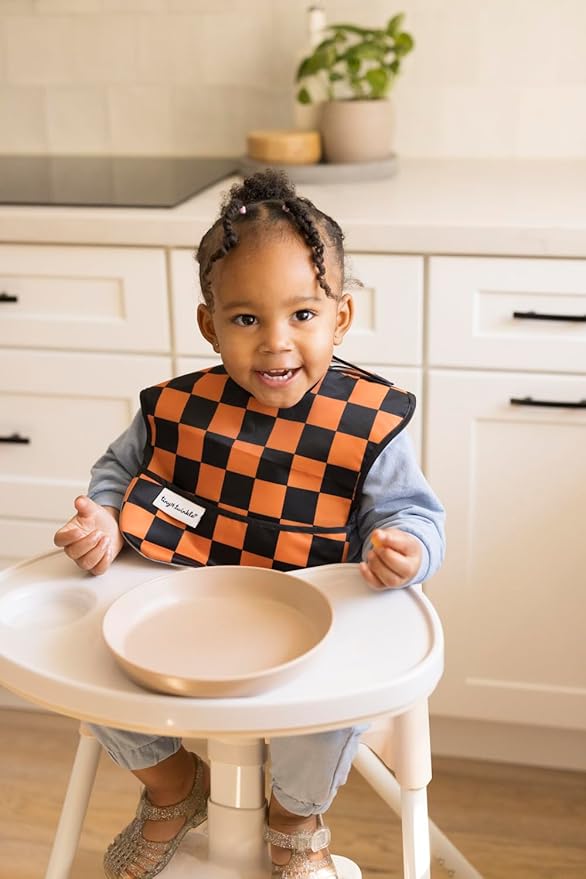 Tiny Twinkle Mess Proof Baby Bibs for Eating – Waterproof, Wipeable Toddler Bibs with Pocket – Baby Food Bibs for Girls & Boys(3 Pack,Halloween)