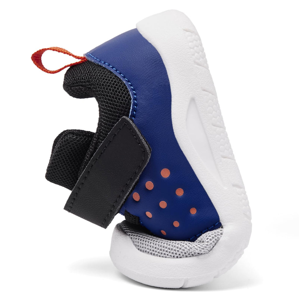 MORENDL Toddler Baby Shoes 0-4 Years Boy Girl Lightweight Breathable Non-Slip Sports Sneakers Running Walking Tennis Barefoot Shoes Grey Blue 6-9Months