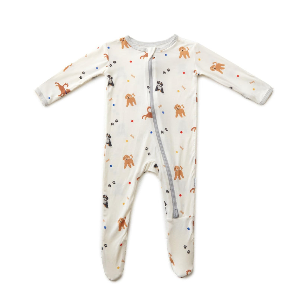 Bamboo Little Soft Baby Footie Pajamas, Dog 12-18 Months