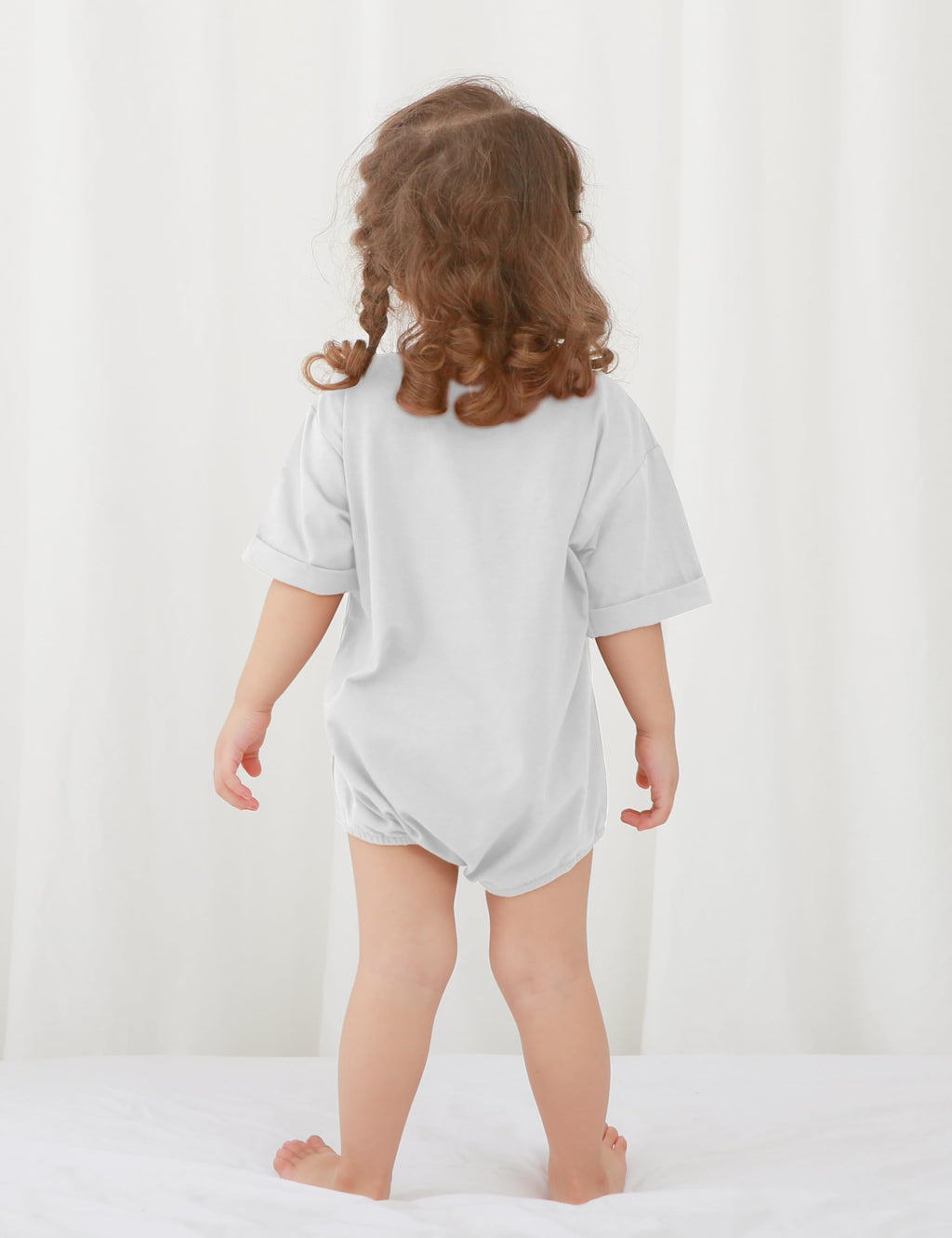 Jimonda Baby Bubble Rompers Boy Girl Cotton Shirt Clothes（black white，6-9M）